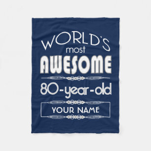 80th Bäst sagolik mörk för födelsedagvärldar - Fleecefilt