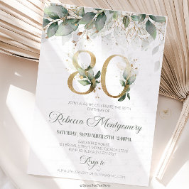 80th birthday Elegant Milestone invitation OSA Kort