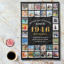 80th Birthday Family Memories Photo Collage  Kökshandduk