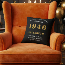 80th Birthday Gift Personalized 1946 Black Gold