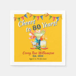80th Birthday Modern Fiesta Cheers to 80 Years  Pappersservett