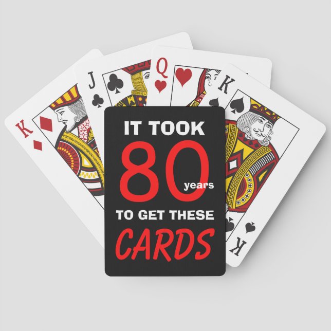 80th Birthday Poker Playing Cards Funny  Casinokort (Baksidan)