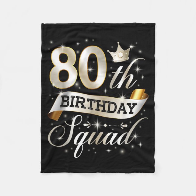 80th Birthday Squad 80th Birthday Party 80 Year Ol Fleecefilt (Framsidan)
