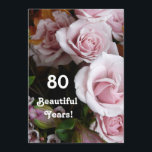 80th Bukett för födelsedagdeltagarerosa ros Inbjudningar<br><div class="desc">Här på denna härliga inbjudan, är en ursnygg delikat rosa rosbukett, bakgrunden för ett firande av någon den speciella 80th födelsedagsfesten! Du kan skräddarsy bekläda, och/eller baksidaen med allt ditt specificerar och ändrar bakgrundsfärgen, genom att klicka ", skräddarsy", och "redigera därefter". Om du behöver hjälp, överför mig som ett meddelande...</div>