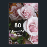 80th Bukett för födelsedagdeltagarerosa ros Inbjudningar<br><div class="desc">Här på denna härliga inbjudan, är en ursnygg delikat rosa rosbukett, bakgrunden för ett firande av någon den speciella 80th födelsedagsfesten! Du kan skräddarsy bekläda, och/eller baksidaen med allt ditt specificerar och ändrar bakgrundsfärgen, genom att klicka ", skräddarsy", och "redigera därefter". Om du behöver hjälp, överför mig som ett meddelande...</div>