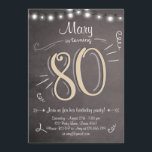 80th Födelsedag för åttio för Inbjudningar<br><div class="desc">Perfekt för ♥ A långt som inviterar dina gäster till denna speciella födelsedagsfest!</div>