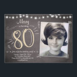 80th Födelsedag för åttio för Inbjudningar<br><div class="desc">Perfekt för ♥ A långt som inviterar dina gäster till denna speciella födelsedagsfest!</div>