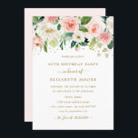 80th födelsedag för elegantt blommigtrodnadguld inbjudningar<br><div class="desc">Mer nätt blom- födelsedaginbjudningar i lite det Bayleigh lagret!</div>