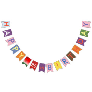 80th födelsedag för lycklig vimplar