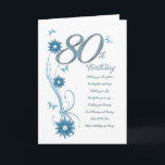 80th födelsedag i kricka med blommor och fjärilen kort<br><div class="desc">En blom- rulla med stylized blommor och delikat fjärilar. Ett bedöva födelsedagkort. Se helheten spänna av kort för åldrar och förhållanden i mitt lager. Allt konstverk tar copyrightt på Norma Cornes</div>