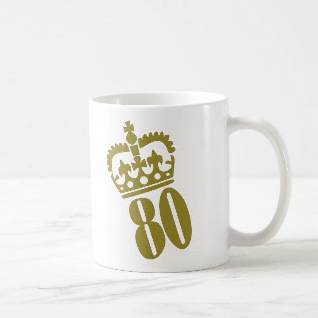 80th födelsedag - numrera - åttio kaffemugg (Höger)