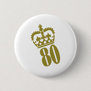 80th födelsedag - numrera - åttio knapp