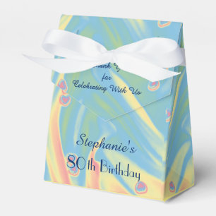 80th Födelsedagfavören boxas, pastellfärgade Presentaskar