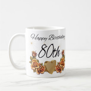 80th Födelsedaggåvamuggen, med förkopprar ro Kaffemugg