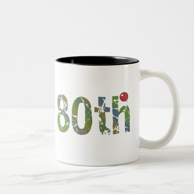 80th Födelsedaggåvor Två-Tonad Mugg (Höger)