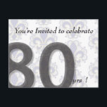 80th Födelsedaginbjudan Inbjudan Vykort<br><div class="desc">Detta var designat för min kära mormor,  eller någon morförälder,  som ska,  är roterande 80.</div>