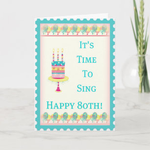 80th födelsedagkort för lycklig kort