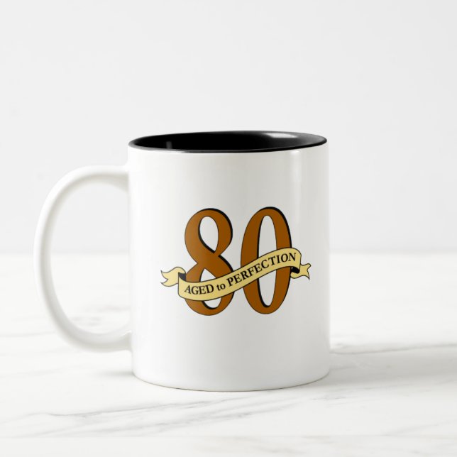80th Födelsedagmugg Två-Tonad Mugg (Vänster)