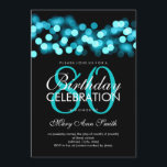 80th FödelsedagsfestturkosHollywood Glam Inbjudningar<br><div class="desc">För födelsedagsfestturkos för elegant 80th för Hollywood mall Glam inbjudan. Turkos som är underbar för den 80th födelsedagen och mer!</div>