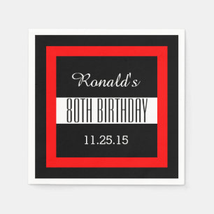 80th Födelsedagsvart med den röda Pappersservett