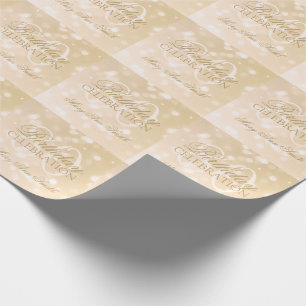 80th För Bokeh för födelsedagsfest guld- ljus Presentpapper