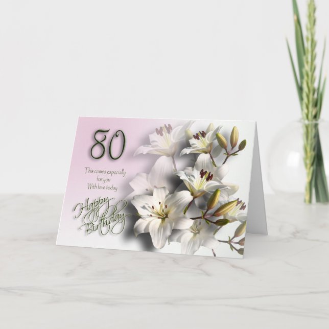 80th Grattis på födelsedagenkort Kort (Framsida)