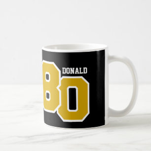 80th GULD- och svart V008A för födelsedag Kaffemugg