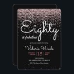 80th is Fabulous Födelsedagsfest Rosa Glitter Inbjudningar<br><div class="desc">Elegant rosa glitter åtttio är fantastiskt födelsedagsfest inbjudan. Du kan justera både texten och teckensnittet färger och färgen. Vuxen 80:e Födelsedagsfest inbjudan. Faux glitter inslag.</div>