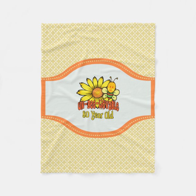 80th otroliga födelsedag - på 80 gammala år fleecefilt (Framsidan)