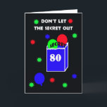 80th Överrrakningfödelsedagsfest inbjudan --<br><div class="desc">Detta låter inte hemligheten ut ur hänga lösinbjudan gör en rolig födelsedagsfest inbjudan för överrrakning 80th.  Ta copyrightt på Kathy Henis</div>