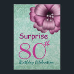 80th Pilbåge för blomma för Inbjudningar<br><div class="desc">Denna design med dess subtila damastast mönster och fauxen utskrivavna satängpilbåge är elegant långt att invitera folks till ett födelsedagfirande. All text är totalt anpassadet. Du kan experimentera med olika pappra typer, genom att klicka på "den inbjudanalternativ" fliken på övrerighthanden, tränga någon. Denna design presenteras på ett hued metalliskt papper...</div>