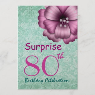 80th Pilbåge för blomma för Inbjudningar