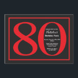 80th Röd och svart svart tavla för födelsedag Inbjudningar<br><div class="desc">80th Födelsedaginbjudan. Röd och svart födelsedagsfestinbjudan med svart tavlabakgrund. Överrrakningfödelsedag. Vuxen födelsedag. Party för manar- eller kvinnaBday våldsamt slag. Behaga klickar "skräddarsy den" knäppas och använder vårt designverktyg för att ändra denna mall för mer ytterligare customization.</div>