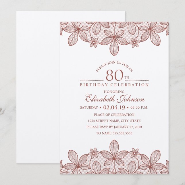 80th SnöreKraft för födelsedagsfest lantligt Inbjudningar (Fram/baksida)