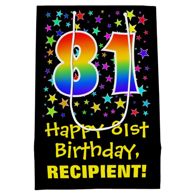 81:a födelsedag: Färga stjärnor Mönster och regnbå (Baksidan)