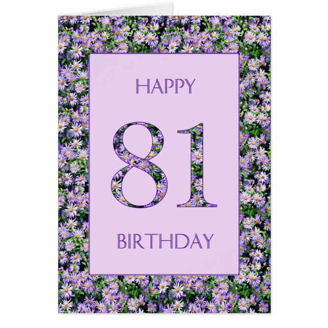 81:a födelsedag Lila Daisy Hälsningskort (Framsidan)