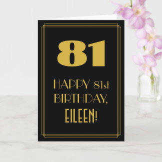 81:a födelsedagen ~ Art Deco Inspired Titta "81" & Kort