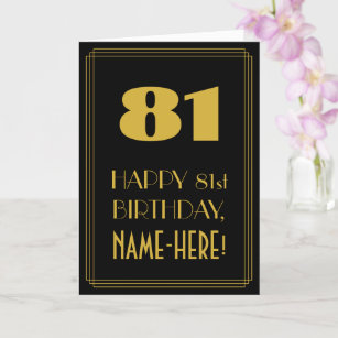 81:a födelsedagen - Art Deco Inspired Titta "81" o Kort