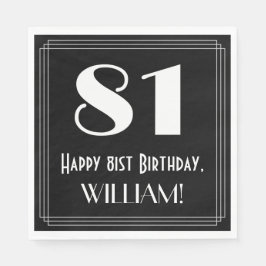 81:a födelsedagen ~ Art Deco Inspired Titta "81", Pappersservett