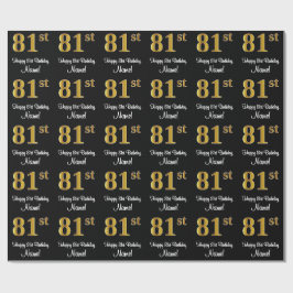 81:a födelsedagen: Elegant Luxurious Faux Guld Tit Presentpapper