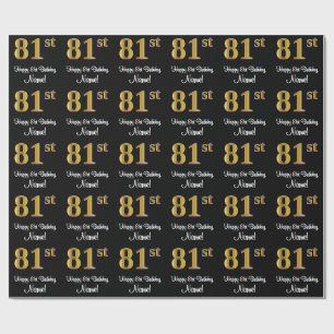 81:a födelsedagen: Elegant Luxurious Faux Guld Tit Presentpapper