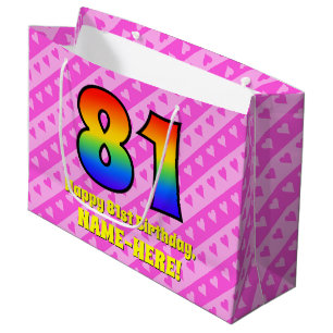 81:a födelsedagen: Rosa Rand & Hearts, regnbåge nr