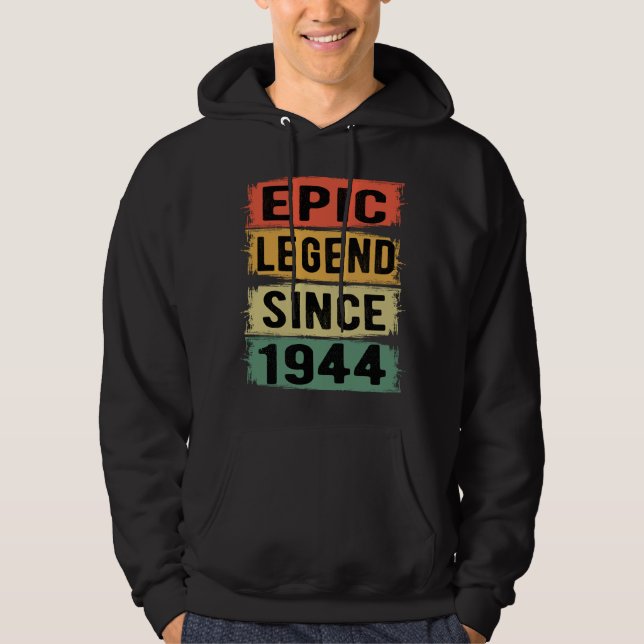 81 år gammal dag 1944 Epic legend 81:a födelsedage Hoodie (Framsida)