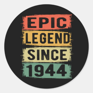 81 år gammal dag 1944 Epic legend 81:a födelsedage Runt Klistermärke