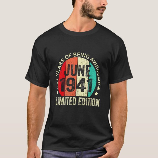 81 år gammal juni 1941 81:a födelsedagen t shirt (Framsida)