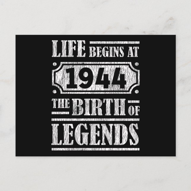 81 Årig 1944 Födelsen av en Legend 81-årsdag Vykort (Framsida)