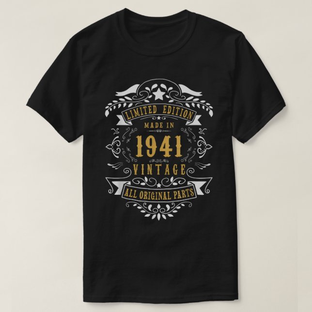 81 års ålder 81:a födelsedag född 1941 Manar W T Shirt (Design framsida)