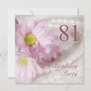 81st Födelsedagsfest inbjudan med daisy