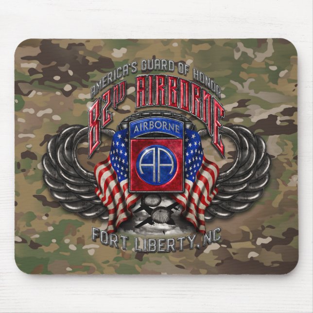 82:a Airborne Camo Mousepad Musmatta (Framsidan)
