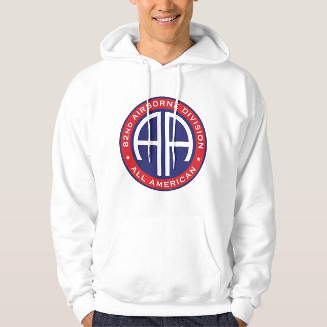 82:a Airborne Division All American Avslappnad Pat Hoodie (Framsida)